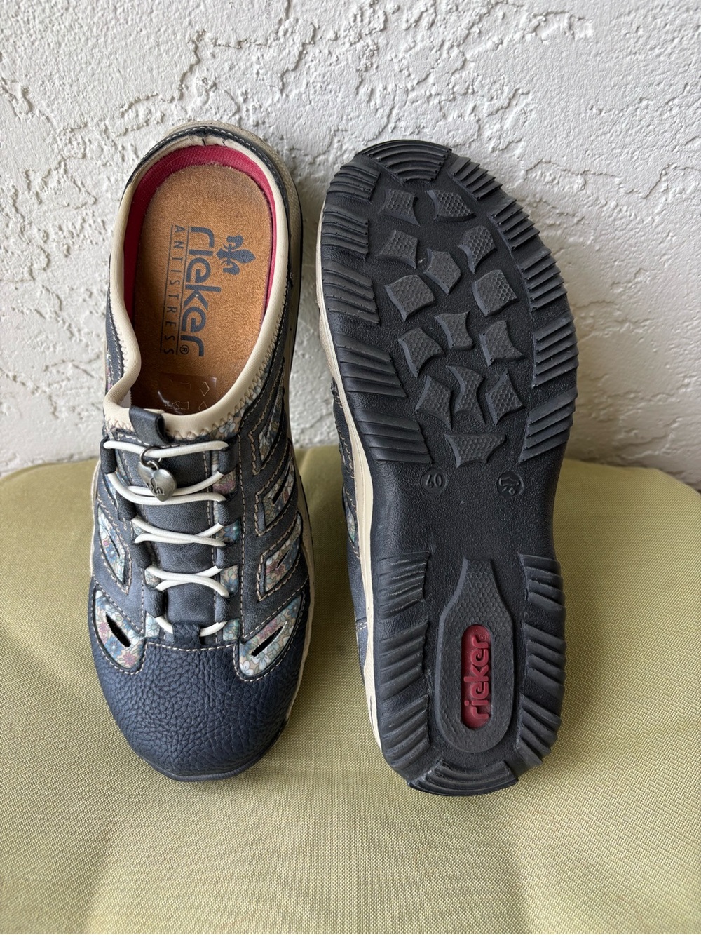 Rieker Navy Athletic-Style Women's Sneakers with Multicolor Trim